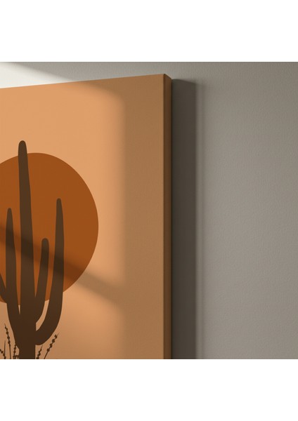 Çöl Günbatımı Kaktüs Silüeti Tablosu indirimleri