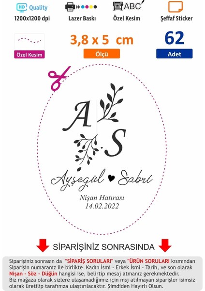 Nişan Hatırası Şeffaf Etiket_ Y10
