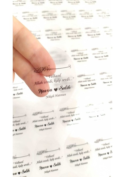 Nişan Hatırası Şeffaf Etiket_ Y10 modelleri