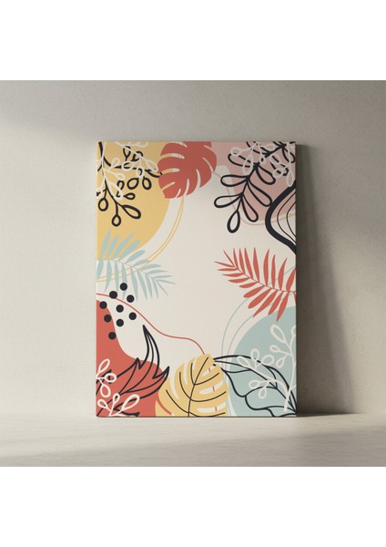 Tropikal Bitki Desenli Soyut Sanat Tablosu fiyatları