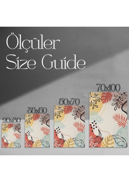 Tropikal Bitki Desenli Soyut Sanat Tablosu modelleri