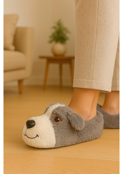 Unisex Yetişkin Köpek Figürlü Peluş Panduf Ev Pandufu Ev Botu fiyatları