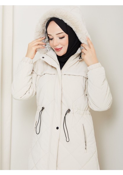 Kadın Büyük Beden Elyaf Dolgulu Spor Kapitone Nova Kumaş Mont 0198 modelleri