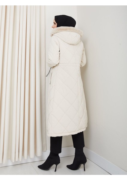 Kadın Büyük Beden Elyaf Dolgulu Spor Kapitone Nova Kumaş Mont 0198