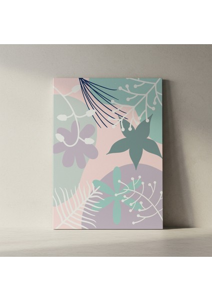 Pastel Renkler Botanik Illüstrasyon Tablosu fiyatları