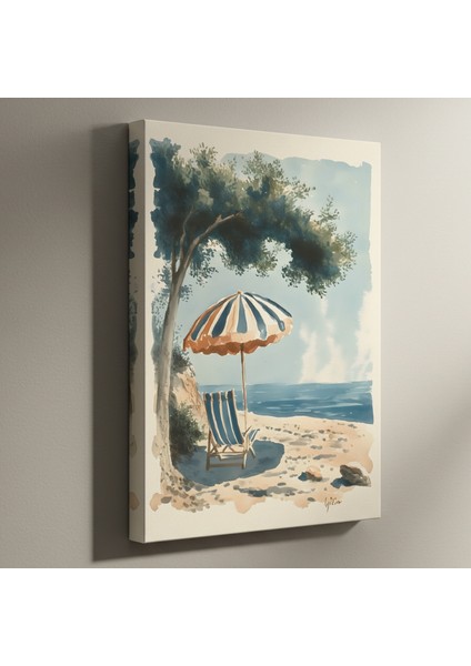 Sahildeki Şezlong Tablosu