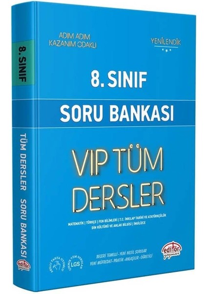 Editör 2026 8. Sınıf Vıp Tüm Dersler Soru Bankası Mavi Kitap