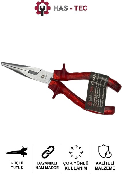 Kargaburun 6" (160MM) | Şeffaf Plastik Kaplamalı Çelik, Ince Uçlu ve Hassas Çalışma