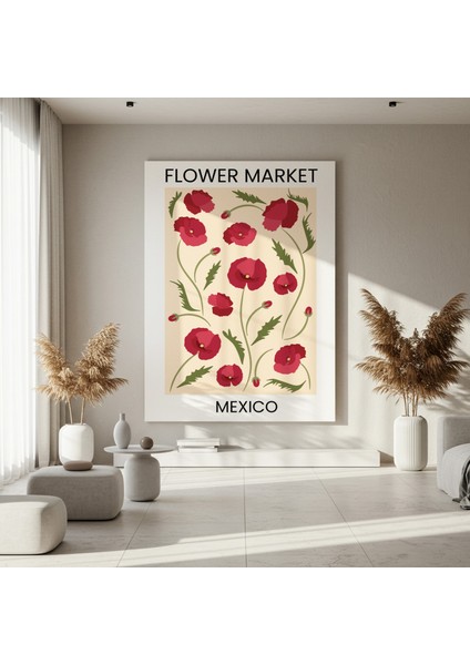Meksika Haşhaş Çiçekleri Desenli Tablo fırsatları