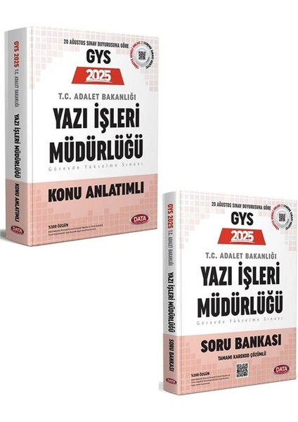 Data 2025 Gys Adalet Bakanlığı Yazı Işleri Müdürlüğü Konu + Soru Bankası Set