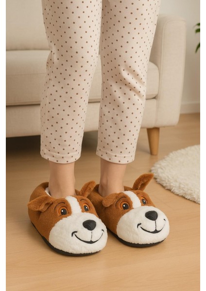 Unisex Yetişkin Köpek Figürlü Peluş Panduf Ev Pandufu Ev Botu fiyatları