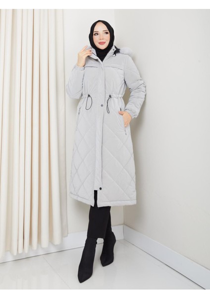 Kadın Büyük Beden Elyaf Dolgulu Spor Kapitone Nova Kumaş Mont 0198 modelleri