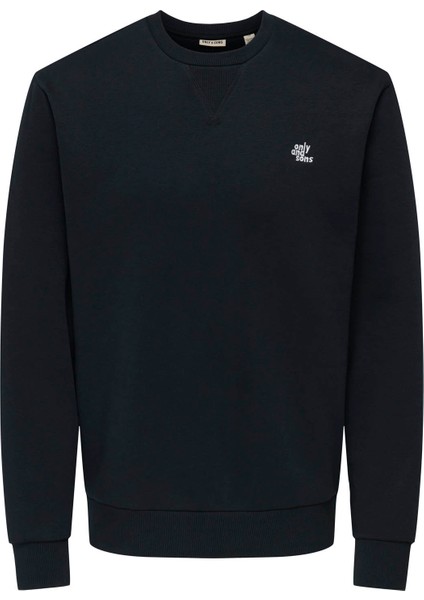 Onsceres Reg Ls Logo Crew Siyah Erkek Sweatshirt 22035226 modelleri