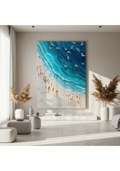 Yaz Günü Sahil Manzarası Tablosu fırsatları