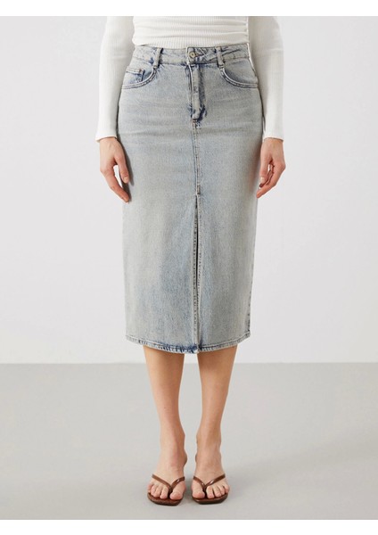 Lcw Vision Indigo Dar Fit Kadın Jean Etek fiyatları