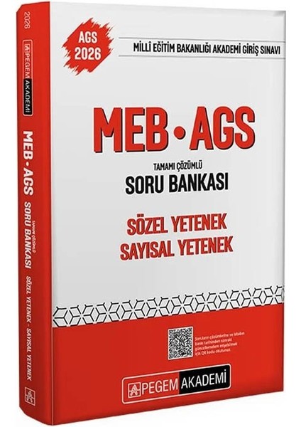 Pegem 2026 Meb-Ags Sözel-Sayısal Yetenek Soru Bankası Çözümlü