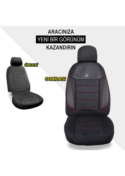 Isuzu D-Max Araçlara Uyumlu Oto Koltuk Kılıfı Seti - Yıldız Serisi - Kırmızı fırsatları