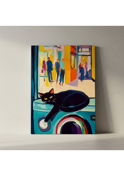 Siyah Kedi ve Şehir Hayatı Tablosu fiyatları