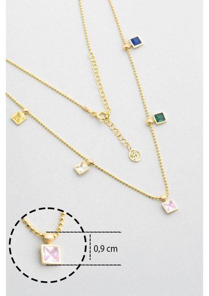 Minimal Renkler 18 Ayar Sarı Altın Kaplama 45 cm Gümüş Kolye modelleri