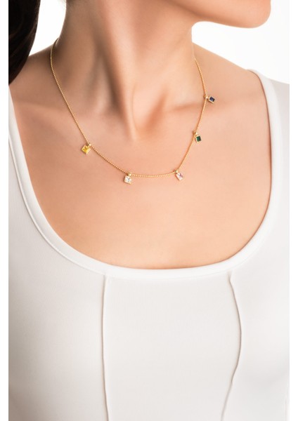 Minimal Renkler 18 Ayar Sarı Altın Kaplama 45 cm Gümüş Kolye fırsatları