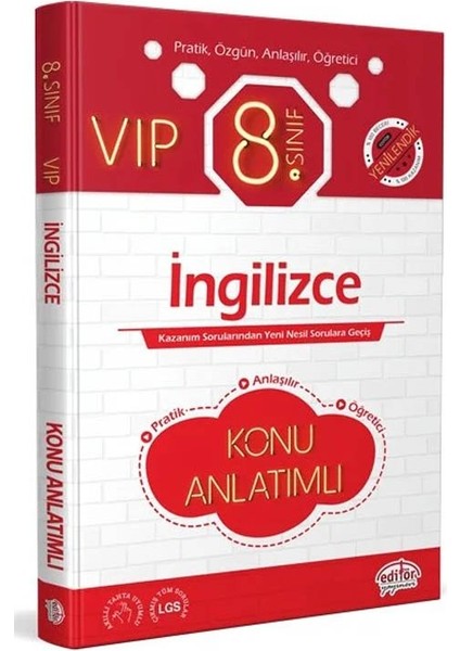Editör 2026 8. Sınıf Vıp Ingilizce Konu Anlatımlı