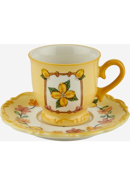 Il Sogno Sarı Stoneware Kahve Fincan Seti 90 ml modelleri