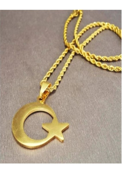 925 Gümüş Ay Yıldız Kolye