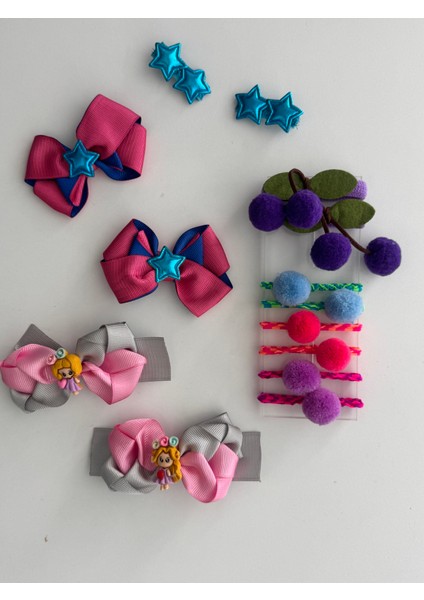 Fiyonklu Saç Tokası 14'lü – Renkli Set, Günlük & Okul indirimleri