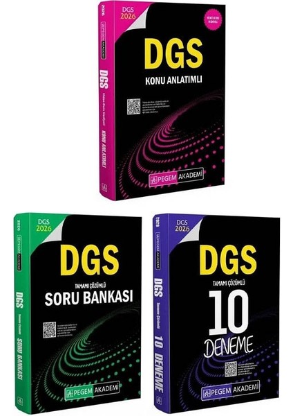 Pegem 2026 Dgs Konu Anlatımı + Soru Bankası + 10 Deneme 3 Lü Set
