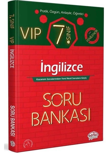 Editör 2026 7. Sınıf Vıp Ingilizce Soru Bankası