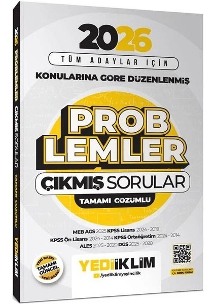 Yediiklim 2026 Kpss Meb-Ags Ales Dgs Problemler Çıkmış Sorular Çözümlü