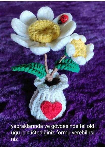 Beyaz Papatya Saksılı Dekor Yapay Çiçek fırsatları