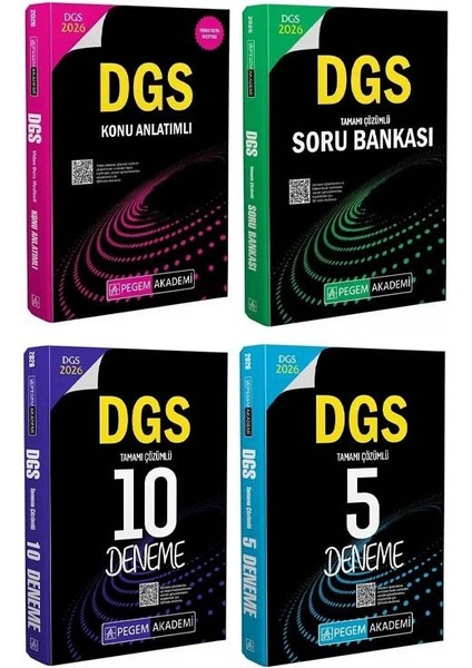 Pegem 2026 Dgs Konu + Soru Bankası + 10+5 Deneme 4 Lü Set