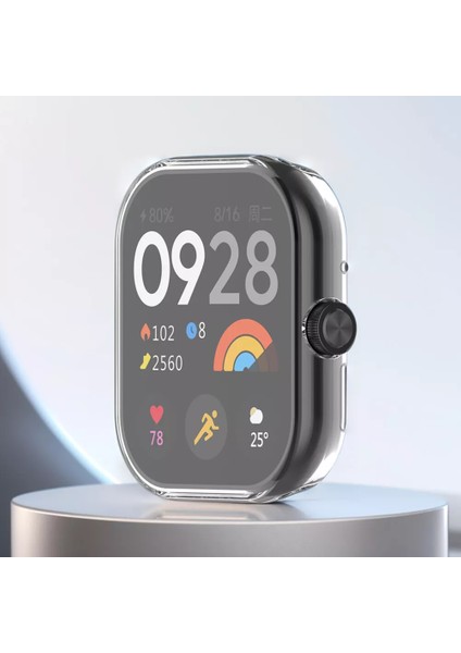 Xiaomi Redmi Watch 4 Uyum Yumuşak Silikon 360 Tam Koruma Sağlayan Kasa ve Ekran Koruyucu Kılıf Kapak