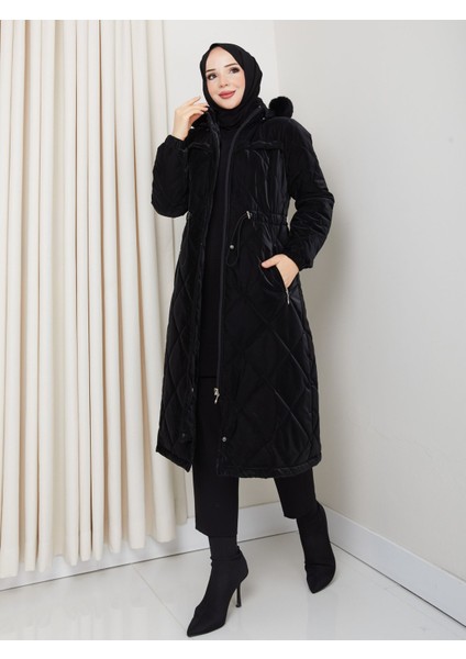 Kadın Büyük Beden Elyaf Dolgulu Spor Kapitone Nova Kumaş Mont 0198