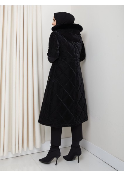 Kadın Büyük Beden Elyaf Dolgulu Spor Kapitone Nova Kumaş Mont 0198