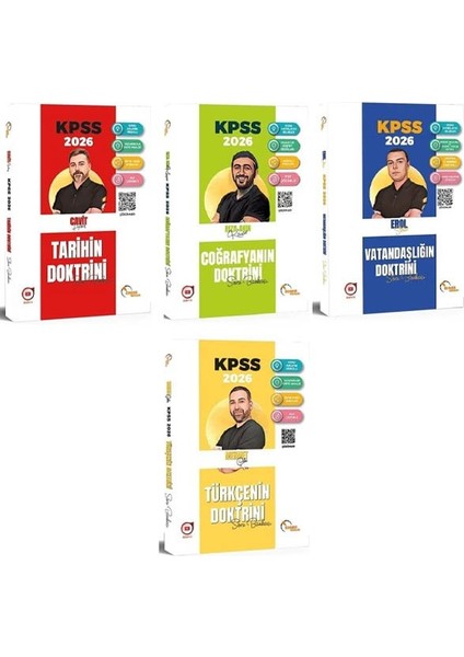Doktrin 2026 Kpss Tarih + Coğrafya + Vatandaşlık + Türkçe Doktrini Soru Bankası 4 Lü Set
