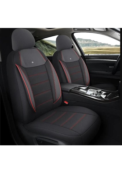 Volkswagen Golf 6 Araçlara Uyumlu Oto Koltuk Kılıfı Seti - Yıldız Serisi - Kırmızı