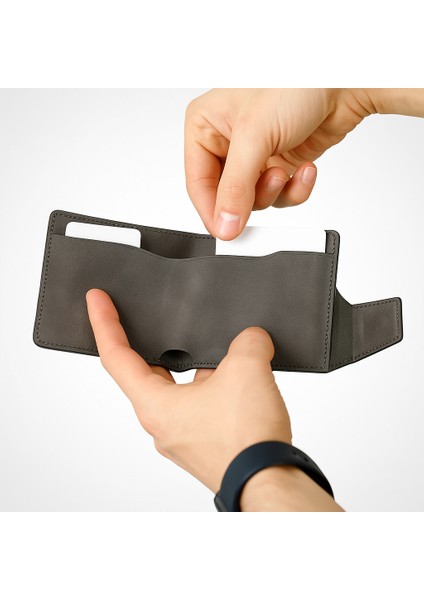 Private Collection Kişiselleştirilebilir Gri Hakiki Deri Ince Kartlık Cüzdan fiyatları