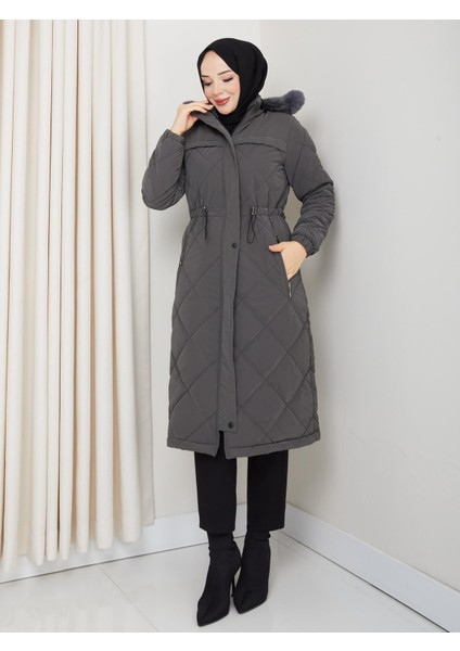 Kadın Büyük Beden Elyaf Dolgulu Spor Kapitone Nova Kumaş Mont 0198 fırsatları