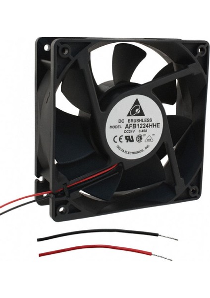 AFB1224HHE ,120X38MM 24VDC 120-CFM 2-Kablo Fan