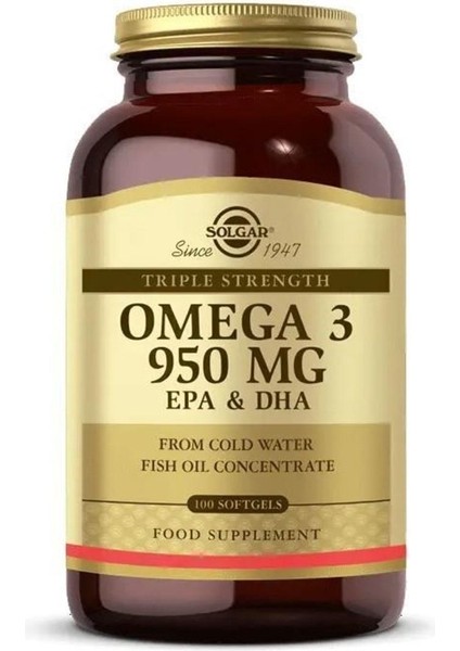 Omega 3 950 mg 100 Softgels Balık Yağı