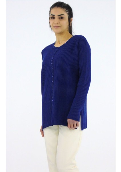 V Yaka Dolu Iğne Fitilli Triko Kazak fiyatları