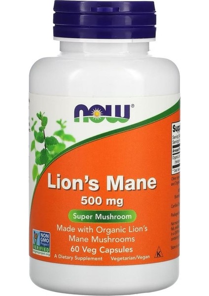 Lion's Mane, 500 Mg, 60 Veg Capsules