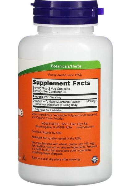Lion's Mane, 500 Mg, 60 Veg Capsules fiyatları