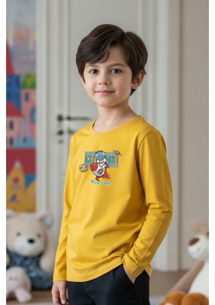 Erkek Çocuk Bisiklet Yaka Baskı Detaylı 3'lü Basic Sweatshirt fırsatları