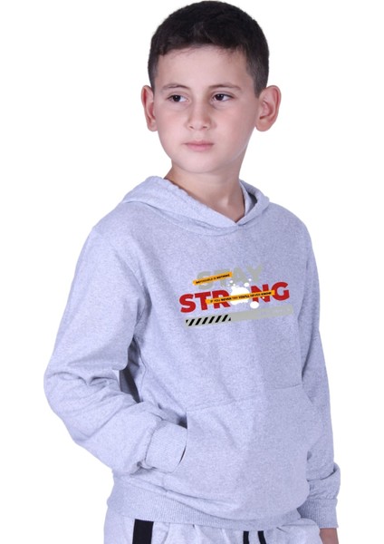 3'lü Erkek Çocuk Baskılı Cepli Kapüşonlu Sweatshirt modelleri