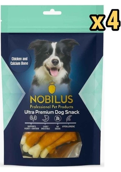 Köpek Ödül Maması Tavuk ve Kalsiyum Kemikli Sargı 80 gr x 4 Adet