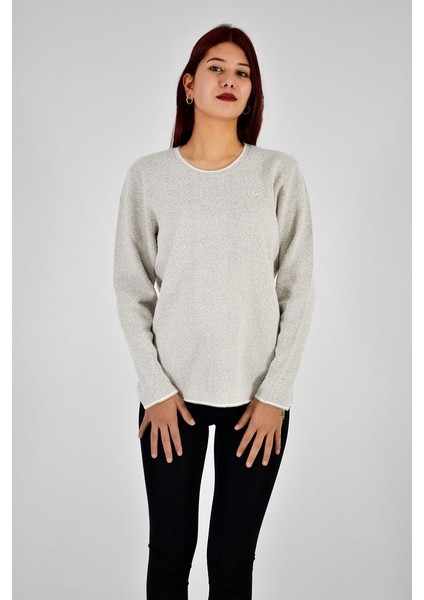 Sıfır Yaka Taş Kurdele Detaylı Triko Kazak modelleri