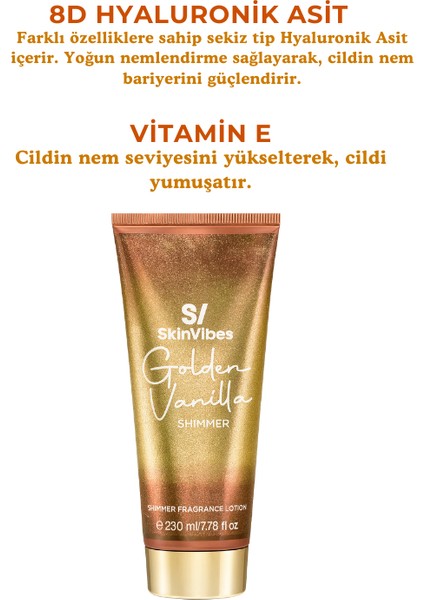 Golden Vanilla Parfümlü ve Işıltılı Vücut Losyonu 230 ml modelleri